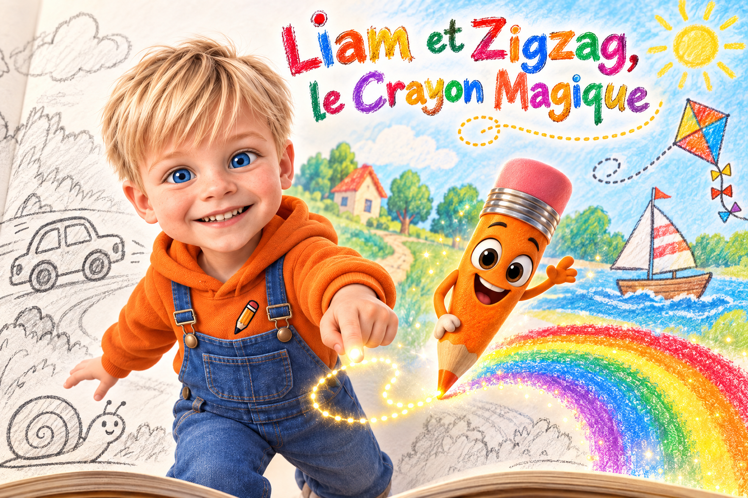 Couverture du livre personnalisé « Zigzag, le Crayon Magique »