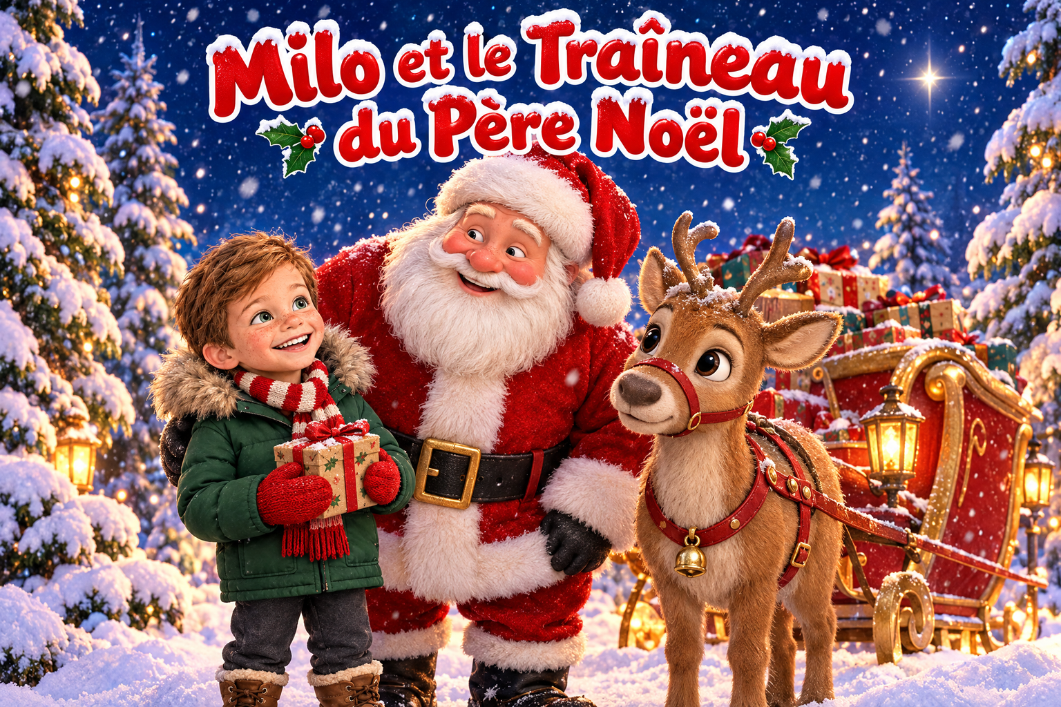 Couverture du livre personnalisé « Le Traîneau du Père Noël »