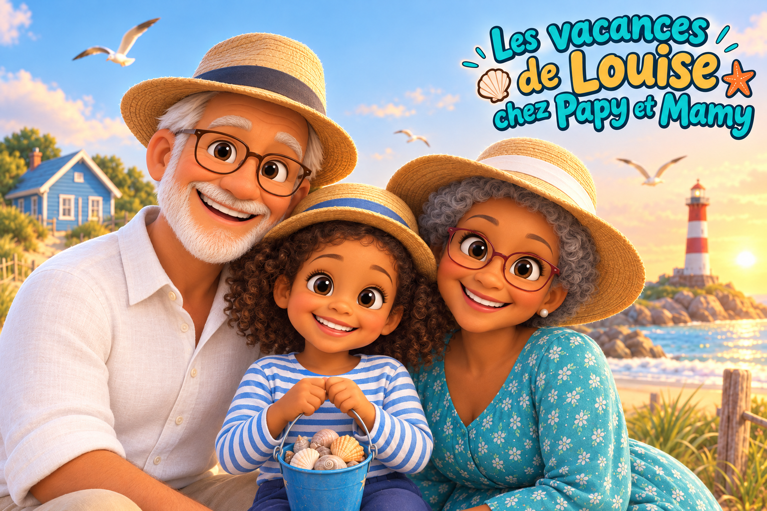 Couverture du livre personnalisé « Les Vacances chez Papy et Mamy »