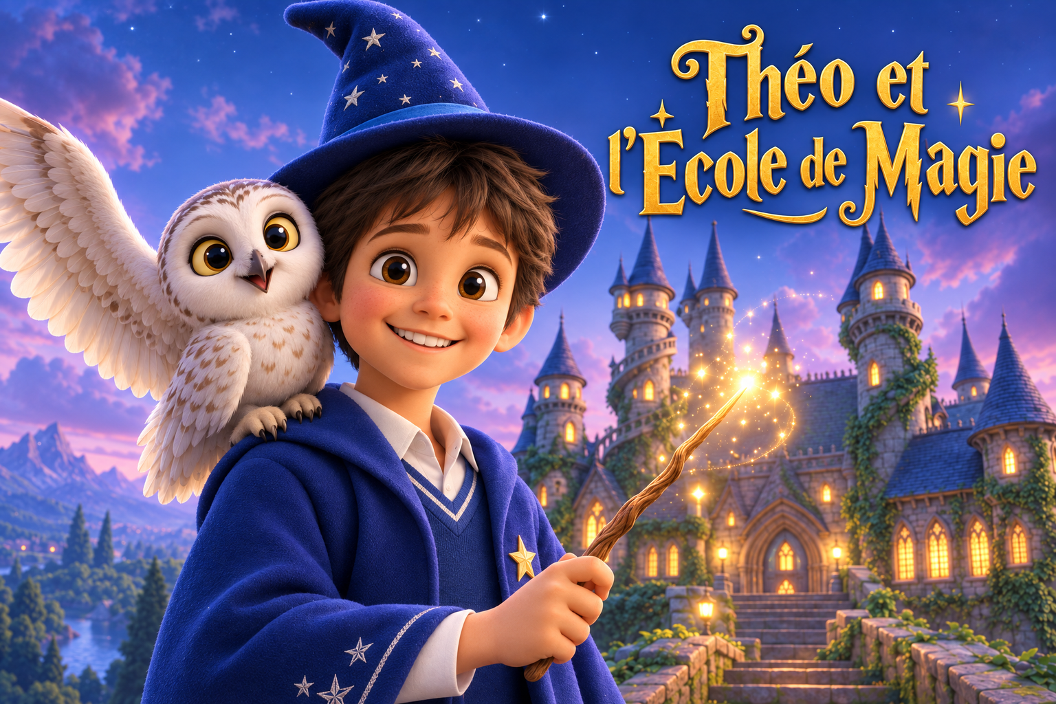Couverture du livre personnalisé « L'École de Magie »