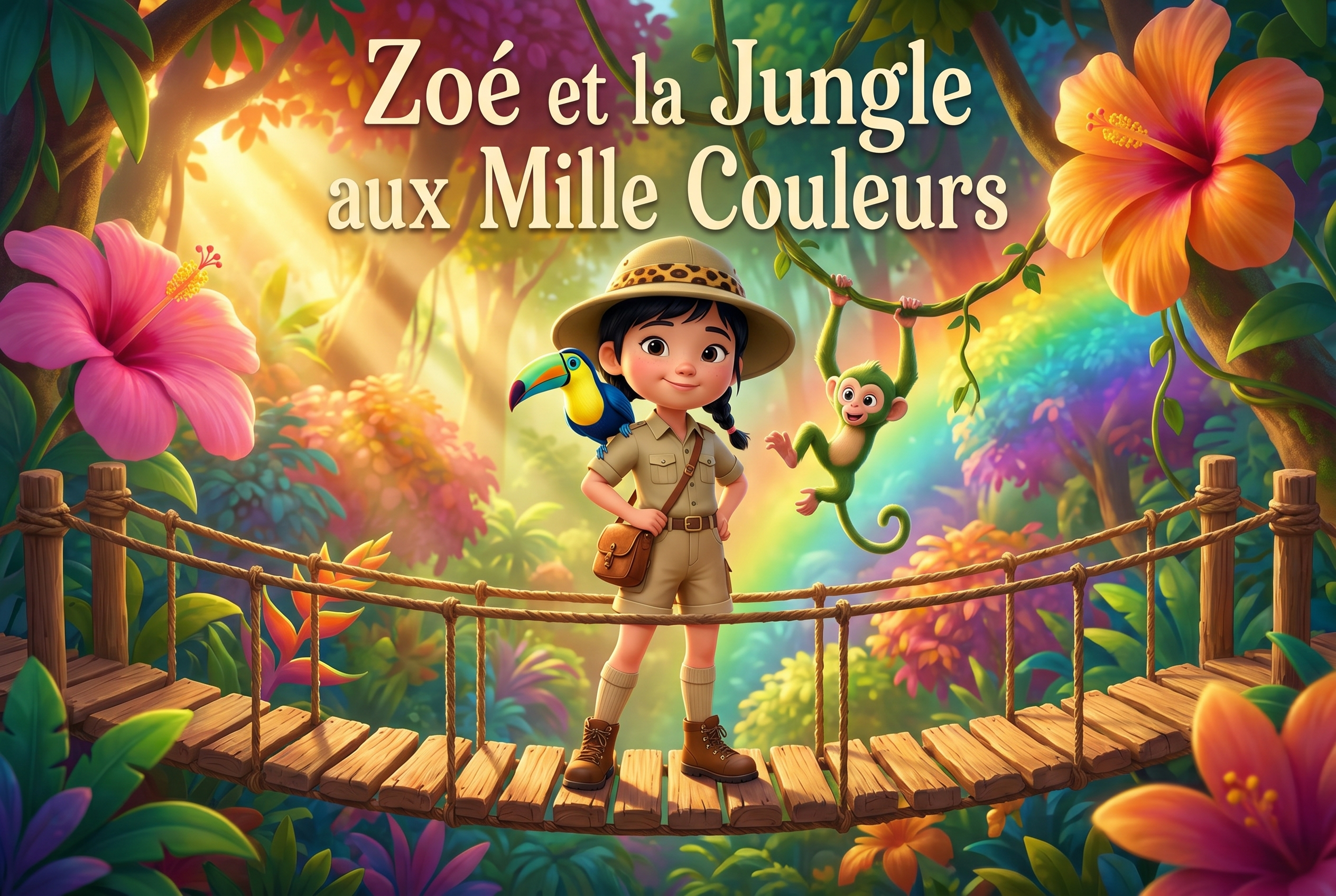 Couverture du livre personnalisé « La Jungle aux Mille Couleurs »