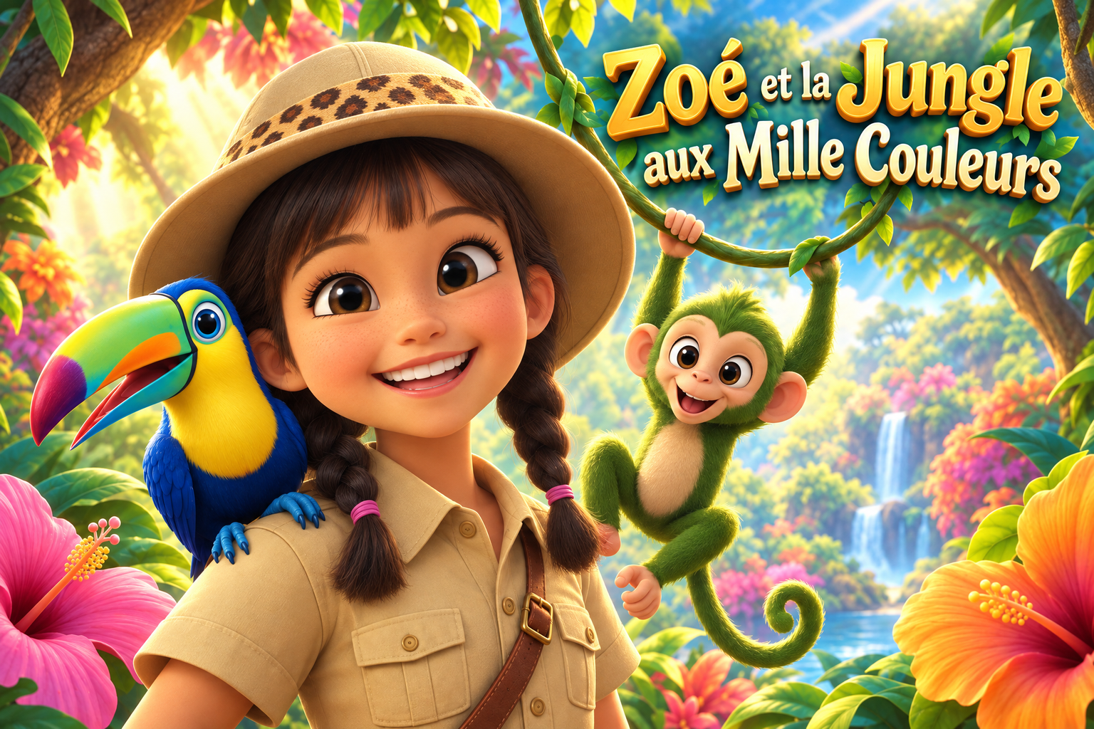 Couverture du livre personnalisé « La Jungle aux Mille Couleurs »