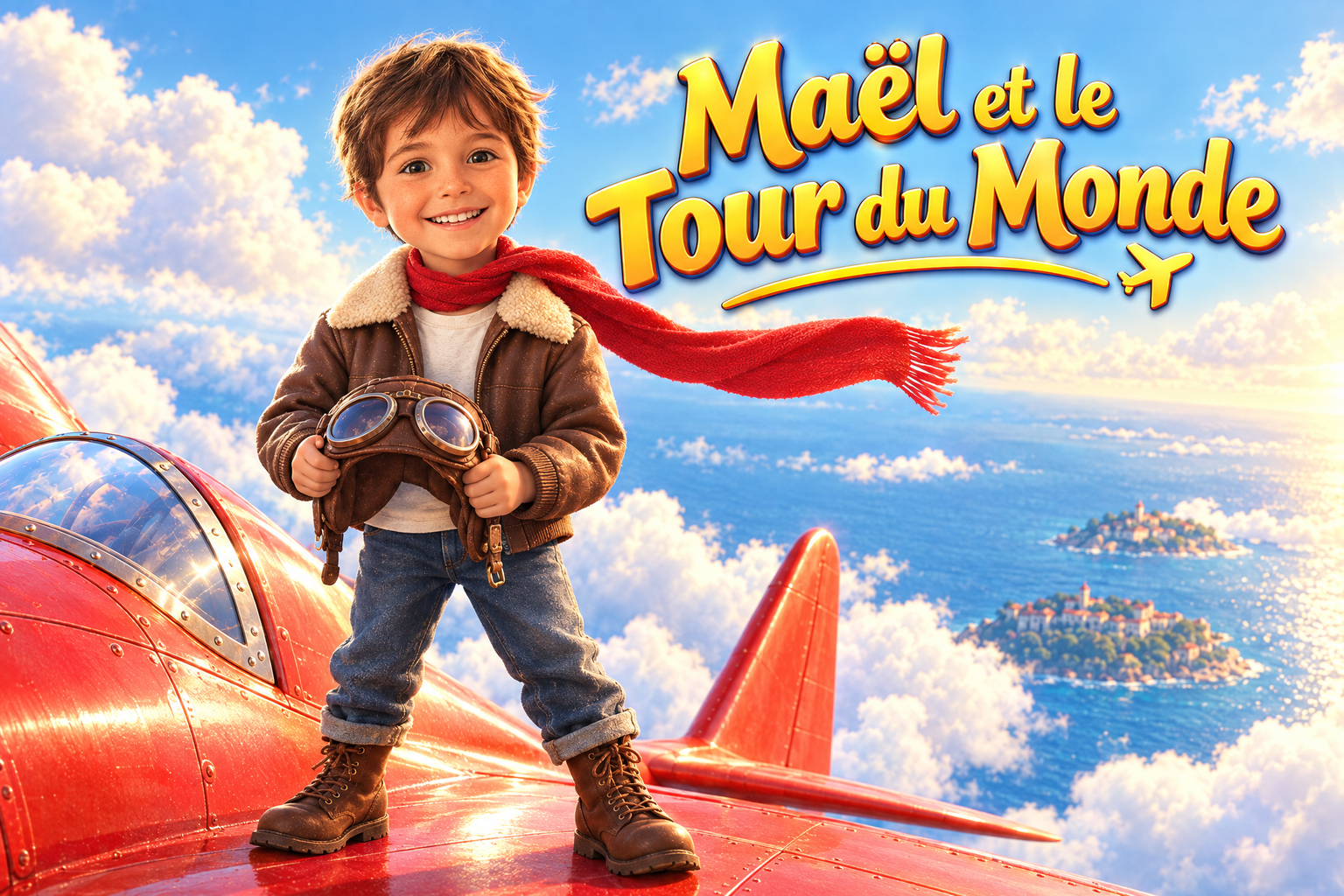 Couverture du livre personnalisé « Le Tour du Monde en Avion »