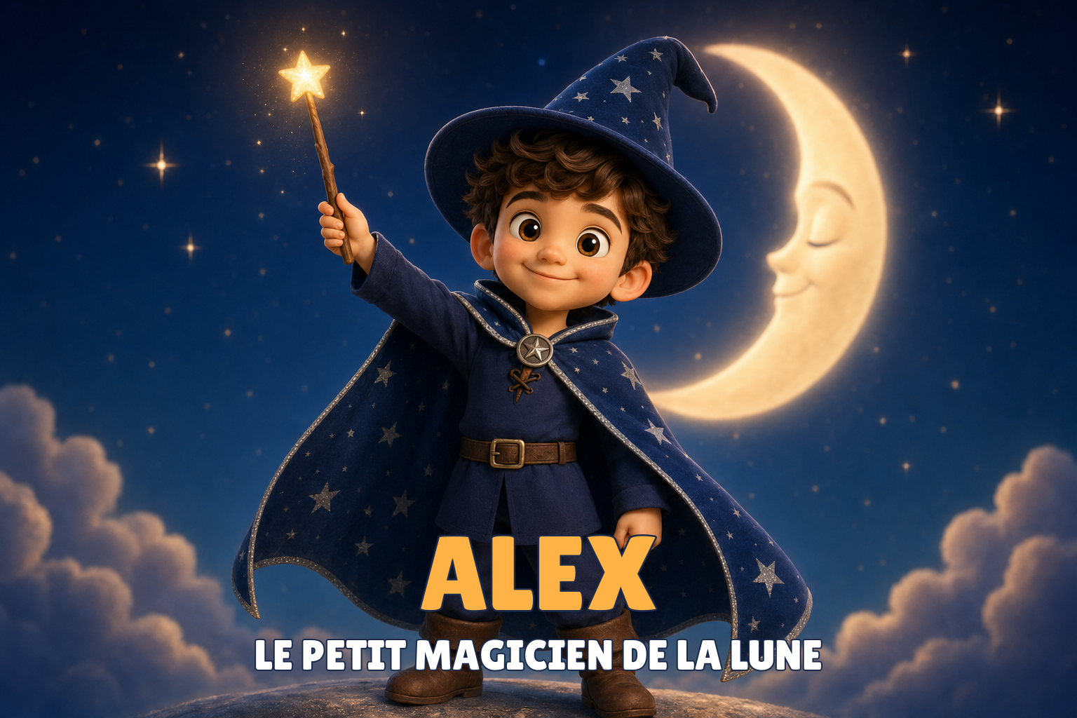 Couverture du livre personnalisé « Le Petit Magicien de la Lune »